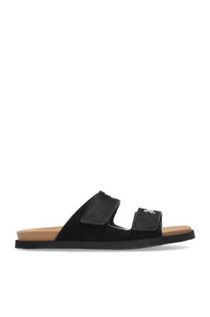 【関税＆送料込み】Versace Black Rubber Slippers Versace Men's Black 